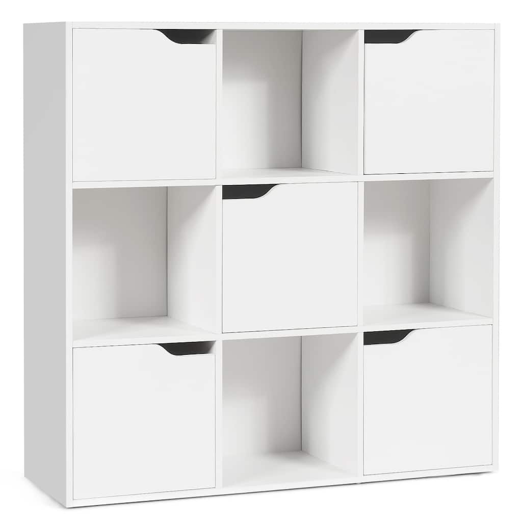 9 Cube Wooden Bookcase Freestanding Storage Shelf for Home Office