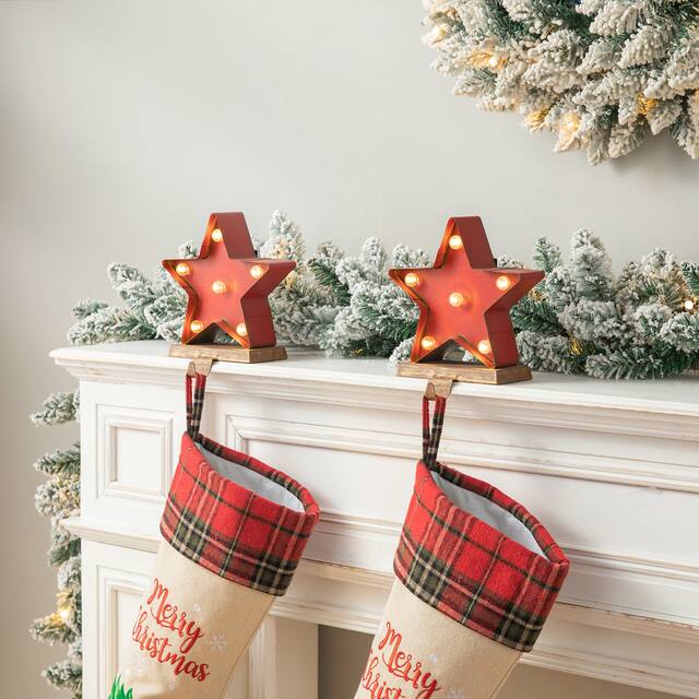 Glitzhome Christmas Marquee LED Stocking Holder