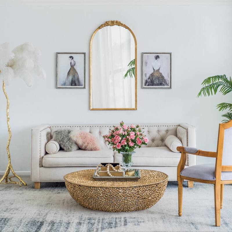 Mid-Century Style Living Room Oval Mirror