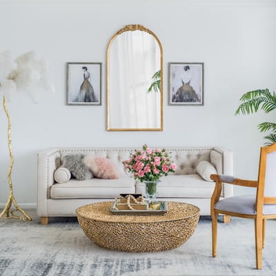 Mid-Century Style Living Room Oval Mirror