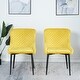 preview thumbnail 6 of 18, Modern Dining Room Furniture Metal Legs Fabric Dining Chair, Set of 2 Yellow