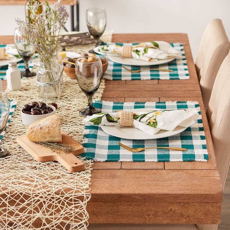 Heavyweight Check Fringed Placemat