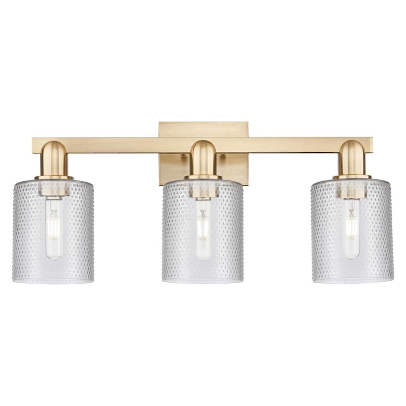 Innovations Lighting 716-3W-11-24 Cobbleskill Vanity Cobbleskill 3 - Champagne Bronze / Clear
