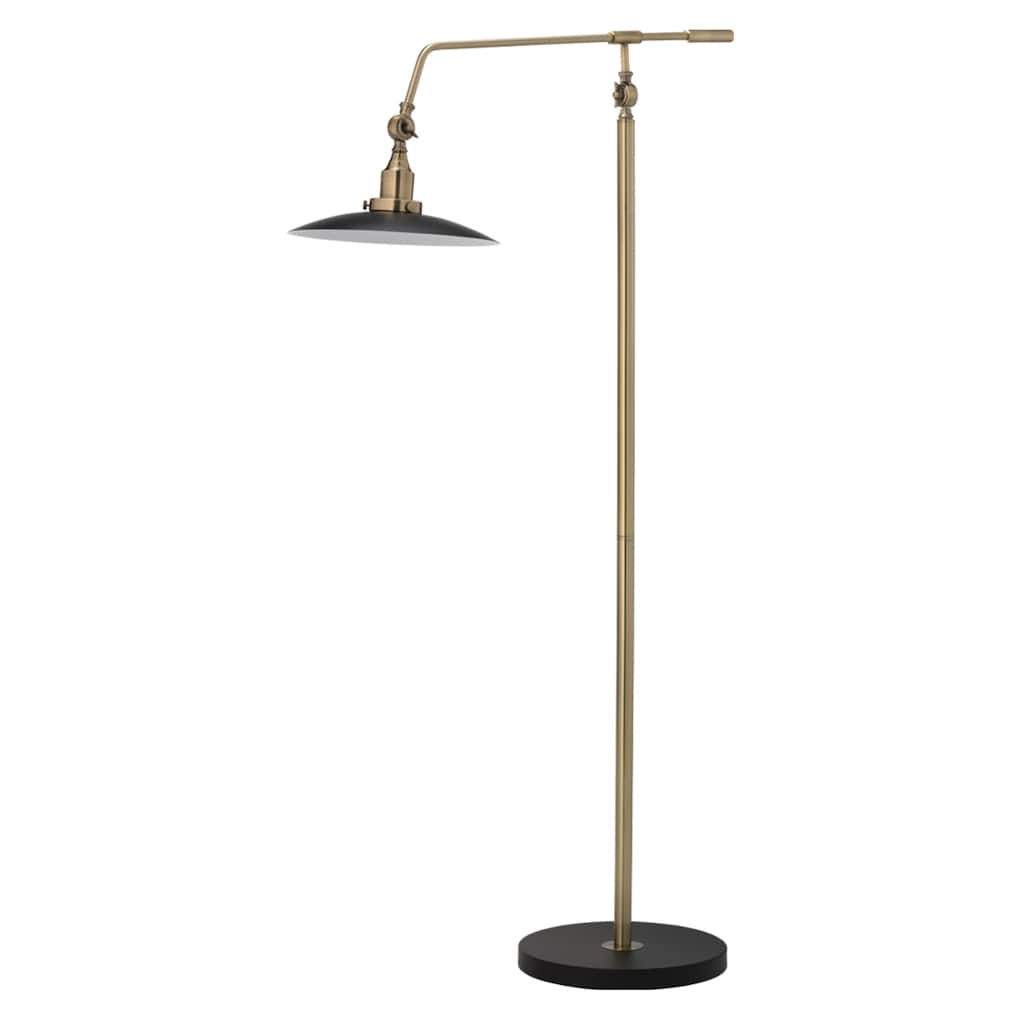 Alden Décor Alex Mid-Century Modern Floor Lamp - Black/Brass