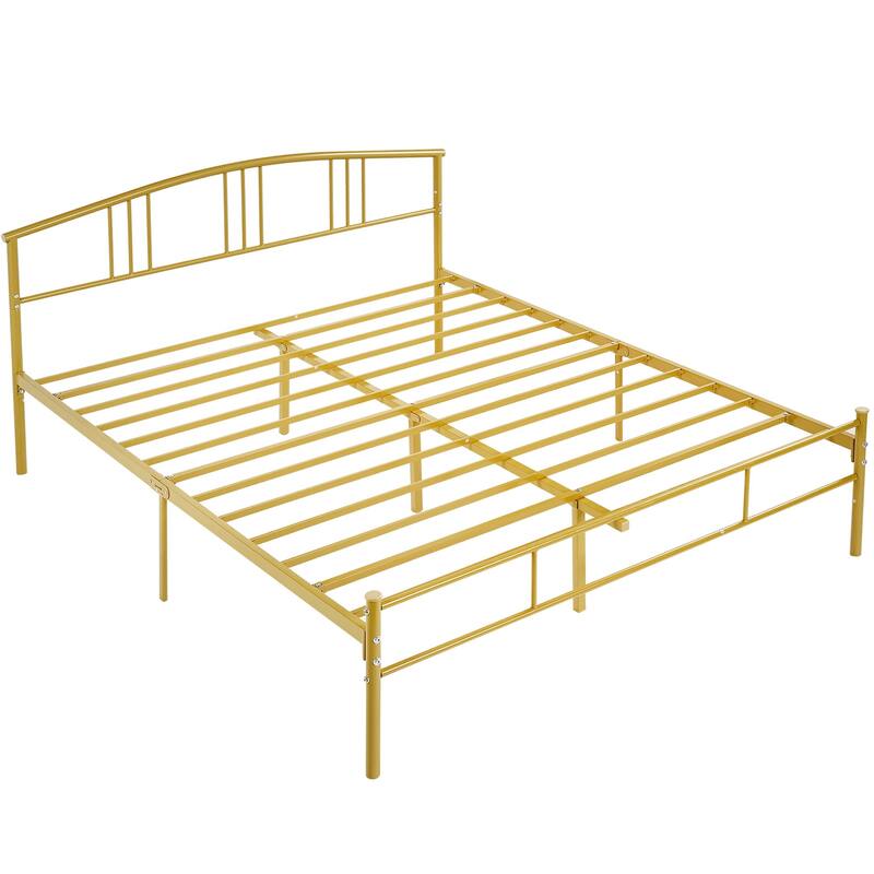 14 Inch Bed Frames Metal Platform Bed with Spindle Headboard Footboard/Mattress Foundation/No Box Spring Needed