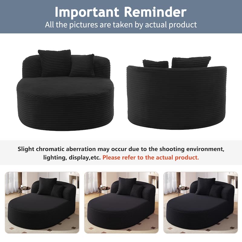 Modern Chaise Lounge Sofa Boneless Couch 51.6" Sofa Bed Compression Sofa Couch With Two Supportive Pillows
