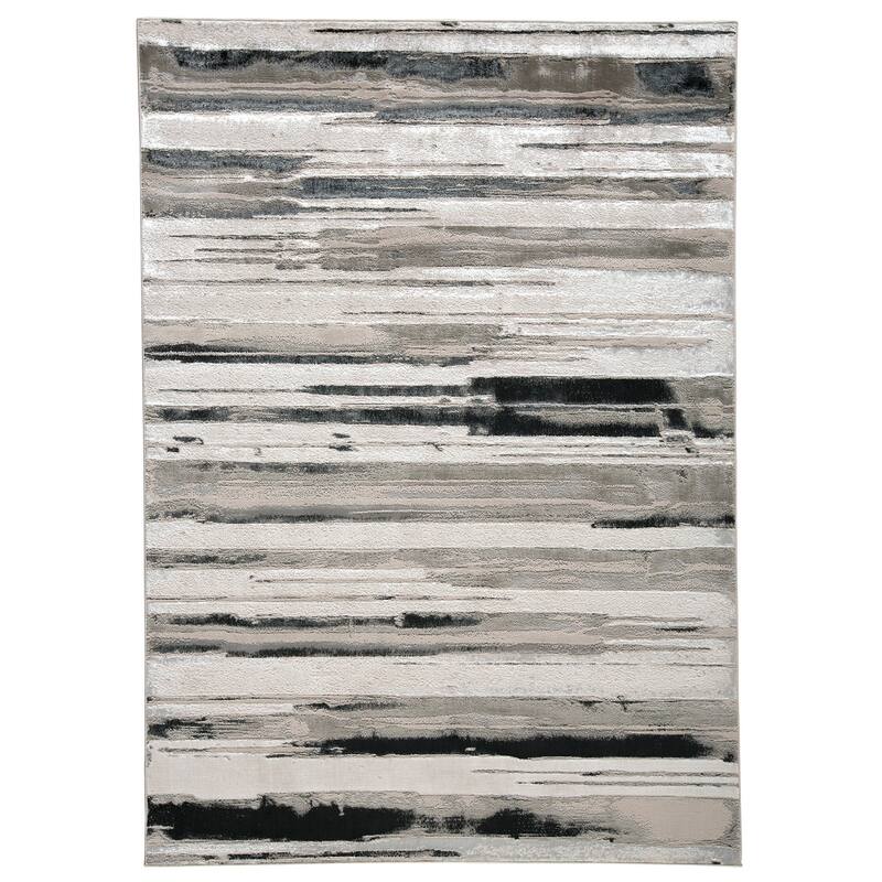 Feizy FZRG91269 D'Arcy 6' x 9-1/2' Polyester Abstract Rectangular Area - Sterling