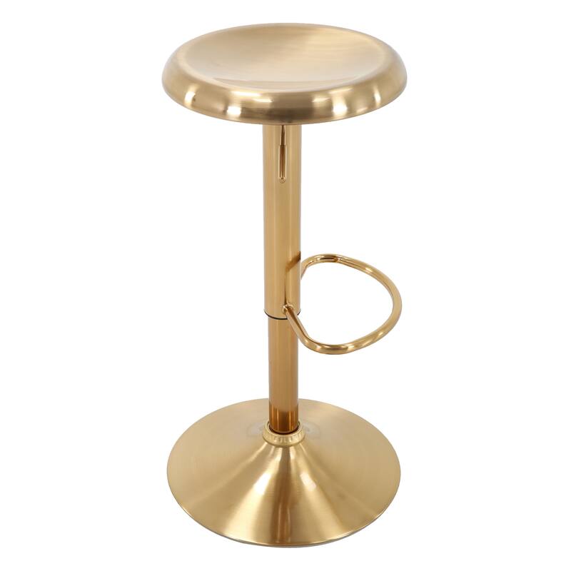 Brage Living Ascend Chrome Finished Adjustable Height Barstool, Gold