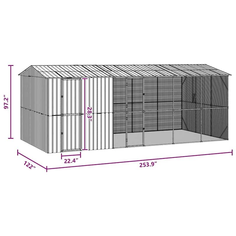 vidaXL Bird Cage Anthracite Galvanized steel