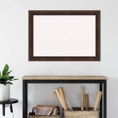 Warm Walnut Wood Framed White Corkboard Bulletin Board