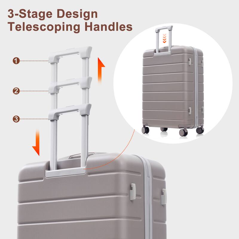 Premium ABS Travel Luggage Set,Three-Piece TSA Lock Suitcase Ensemble