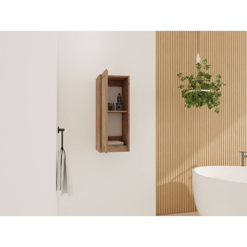 Modern Floating Bathroom Cabinet with Hidden Handle, Wall Mounted Side Cabinet Storage Cabinet