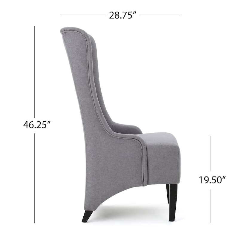 Roomfitters Tall Wingback Dining Chair with Upholstered Seat and Curved Backrest, Elegant Accent Chair