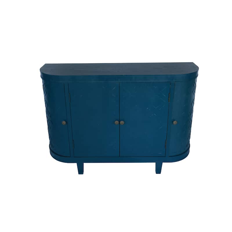 GDF Studio - Paloma 47'' Oval Fluted Storage Cabinet with Sliding Doors