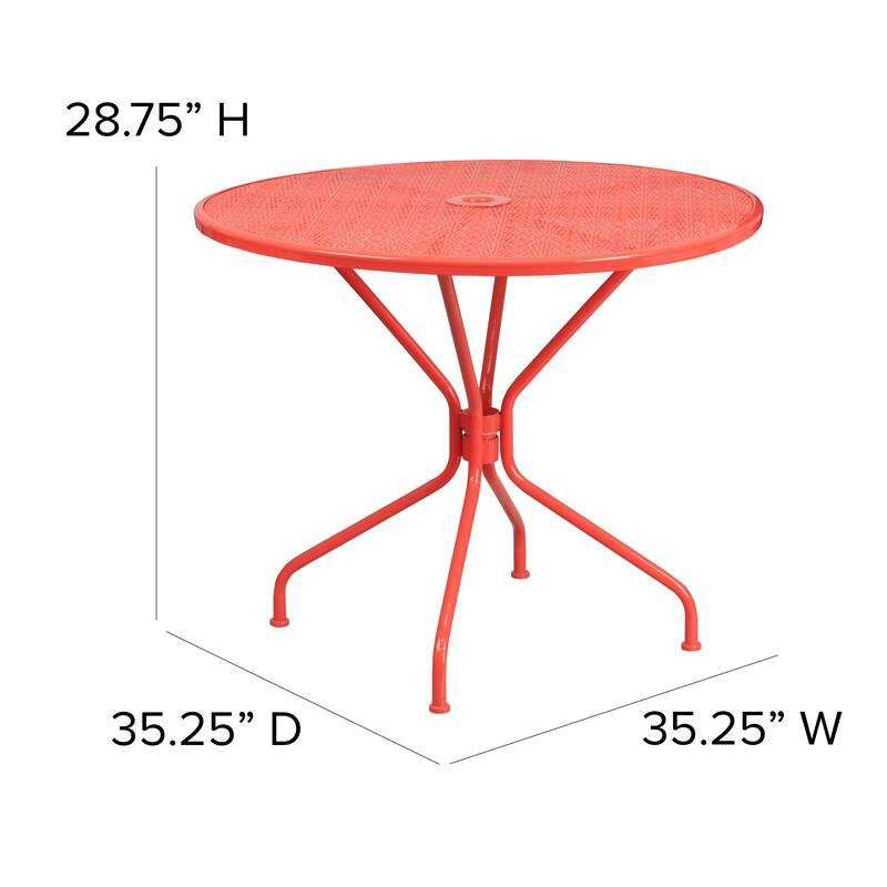 35.25'' Round Indoor-Outdoor Steel Patio Table - 32.5"