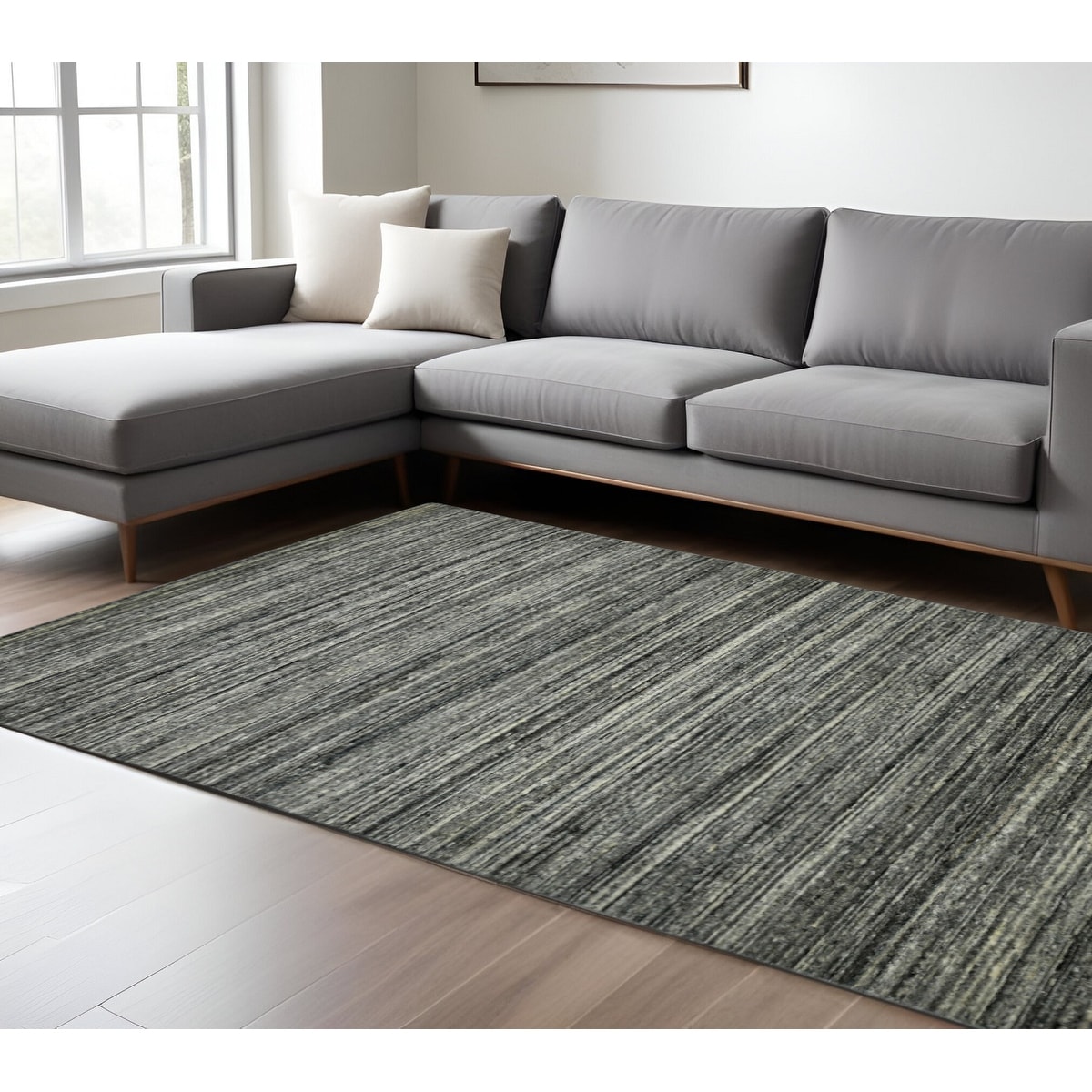 HomeRoots Reje Striped Transitional Rectangle Area Rug