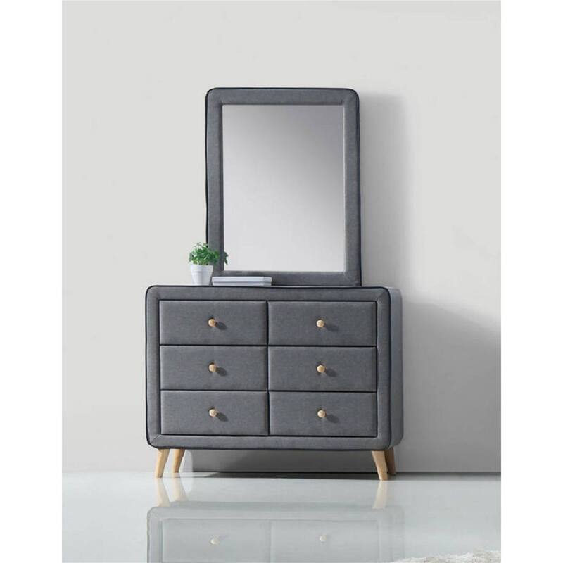 Valda Dresser in Light Gray Fabric