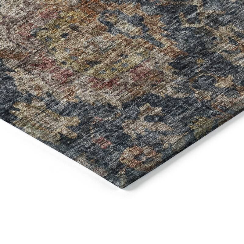 HomeRoots Damask Traditional Rectangle Outdoor Rug