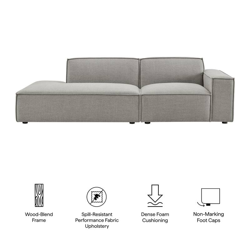 Restore 2-Piece Performance Fabric Upholstered Modular Loveseat
