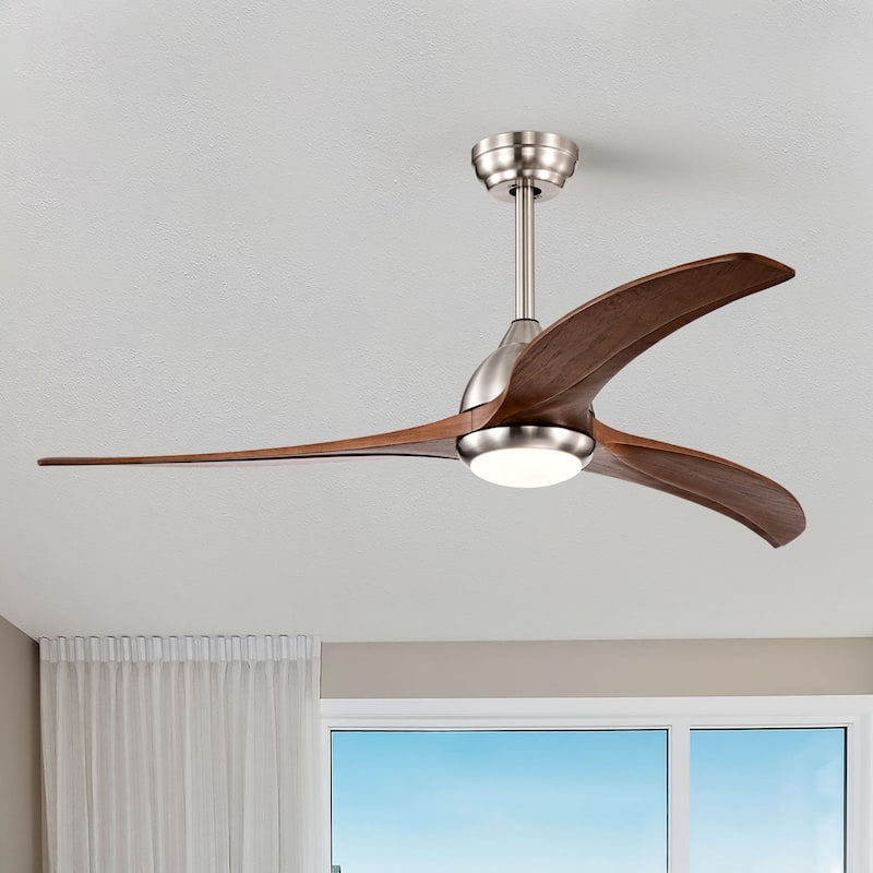 Oaks Aura 52-inch Modern Industrial Ceiling Fan With Light, 6-Speed Reversible Farmhouse Wood Ceiling Fan Light With Remote
