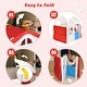 preview thumbnail 8 of 10, Costway Kids Cottage Playhouse Foldable Plastic Play House Indoor - White, Red & Blue