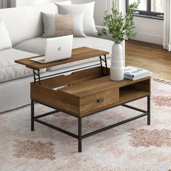 Brown lift top coffee table deals