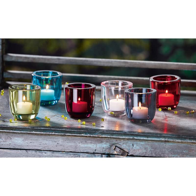 Classic Tealight Holder Foliage Green Glass Candle Holder, 3.14L x 3.14W x 3.07H inches