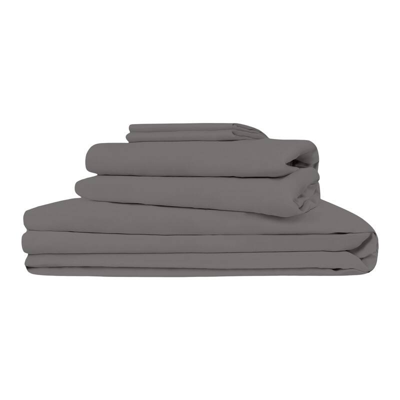 Delara Viscose derived from Bamboo Sheet Set & Duvet Cover Set Bundle, Luxury Bedding Set for Hot Sleepers - Dark Gray - Full
