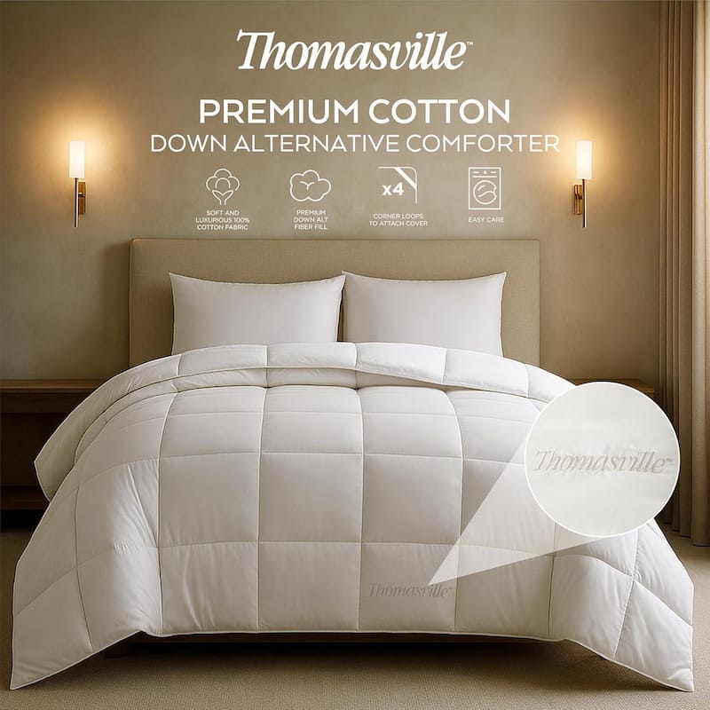 Thomasville Down Alternative White Cotton Comforter