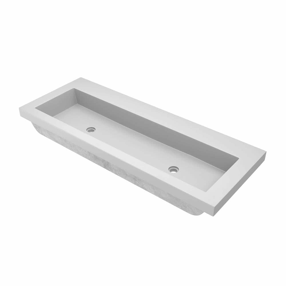 Trough 48-inch NativeStone Drop-in Double Bathroom Sink - 48" x 19" x 5"