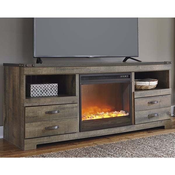 slide 2 of 5, 63" TV Stand with Electric Fireplace - 63.39" W x 19.61" D x 26.22" H