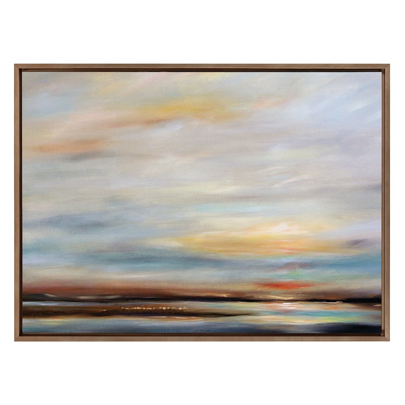 Kate and Laurel Sylvie Carolina Sunset Framed Canvas by Mary Sparrow