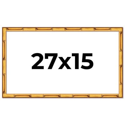 27x15 Frame Gold Bamboo Picture Frame Modern Photo Frame Includes UV Acrylic Shatter Guard Front Acid Free Foam Backing Board