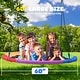 preview thumbnail 5 of 6, 60" Large Saucer Tree Swing for Kids Adults 900D Oxford Waterproof with 2pcs Hanging Straps-Rainbow