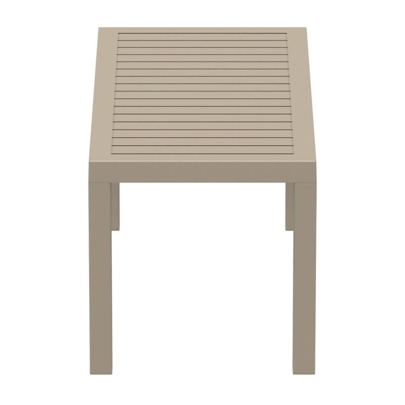 36" Taupe Brown Patio Solid Rectangular Patio Resin Coffee Table