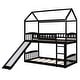 preview thumbnail 12 of 15, Stylish Twin Over Twin Bunk Bed with Slide and Ladder, Sturdy Pine Frame, and Full-Length Guardrails for Kids' Rooms