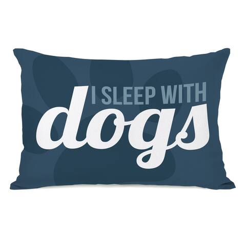 I Sleep With Dogs - Navy 14x20 Pillow by OBC