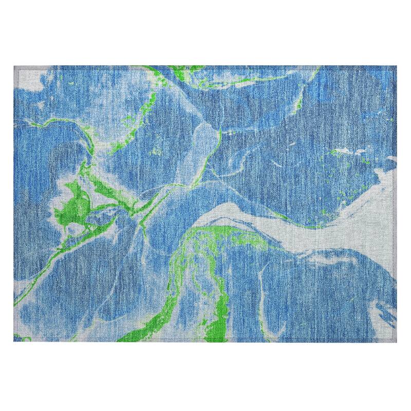 Machine Washable Indoor/ Outdoor Modern Abstract Chantille Rug
