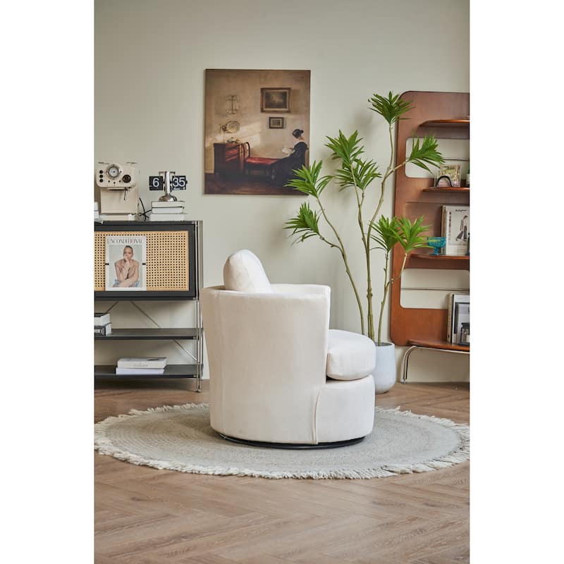 29.5" Polyester Swivel Arm Chair