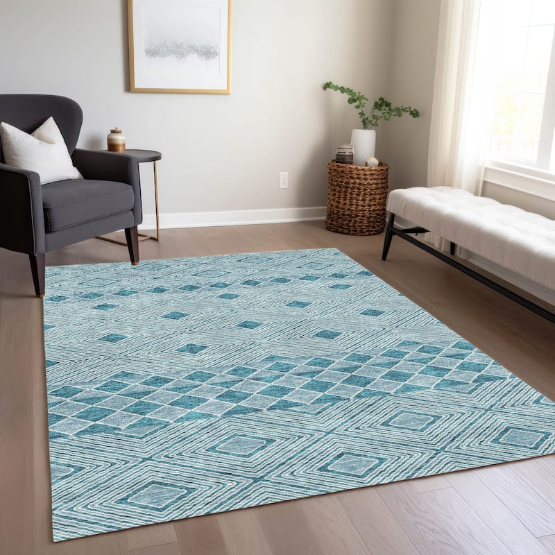 Machine Washable Indoor/ Outdoor Chantille Moroccan Boho Rug