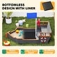 preview thumbnail 16 of 17, Outsunny Large Outdoor Kids Sandbox Backyard Toy, Cedar Wood Sandbox