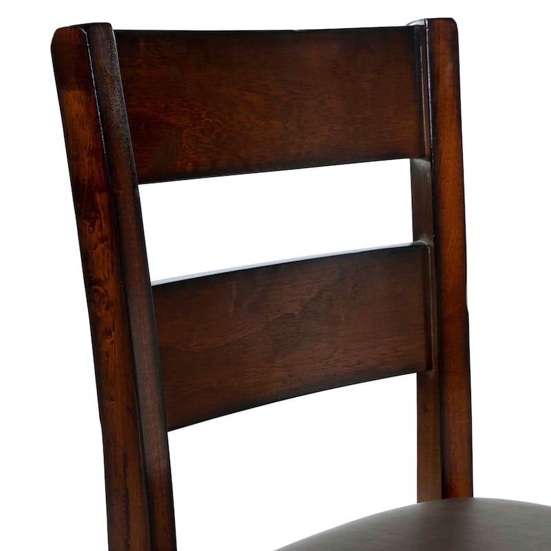 Paur Farmhouse Brown Wood Counter Height Stools (Set of 2) by Furniture of America