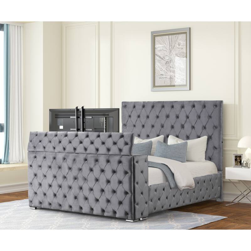 Encore King / Queen 4PC / 5PCS Vanity Bedroom Set in Beige / Black / Gray