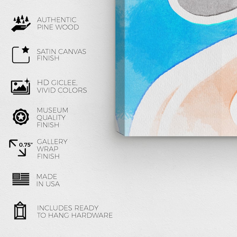 Wynwood Studio Canvas Abstract Of Sea and Sand Blue and Modern & Contemporary Wall Art Canvas Print