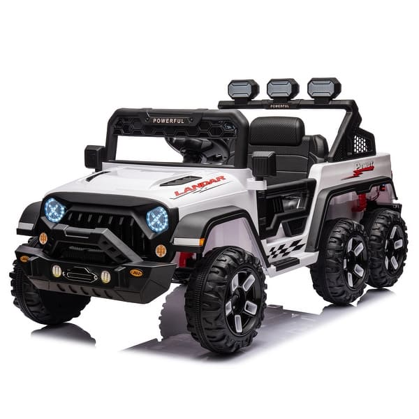 slide 2 of 45, Powerful 24V Electric Pickup Truck Ride-On Car for Kids with Spacious Rear Storage, Remote Control, and Soft Start White