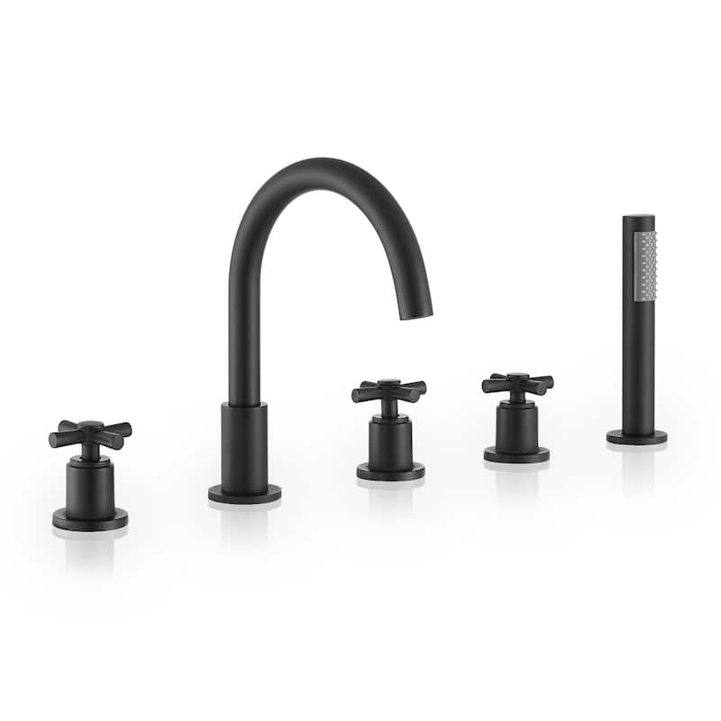 Altair Sorlia Cross Handles Deck-Mount Roman Tub Faucet with Handshower