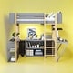 preview thumbnail 2 of 17, Modern Twin Size Loft Bed With Built-in Storage Cabinet and Cubes,Foldable desk,Sturdy Frame,s