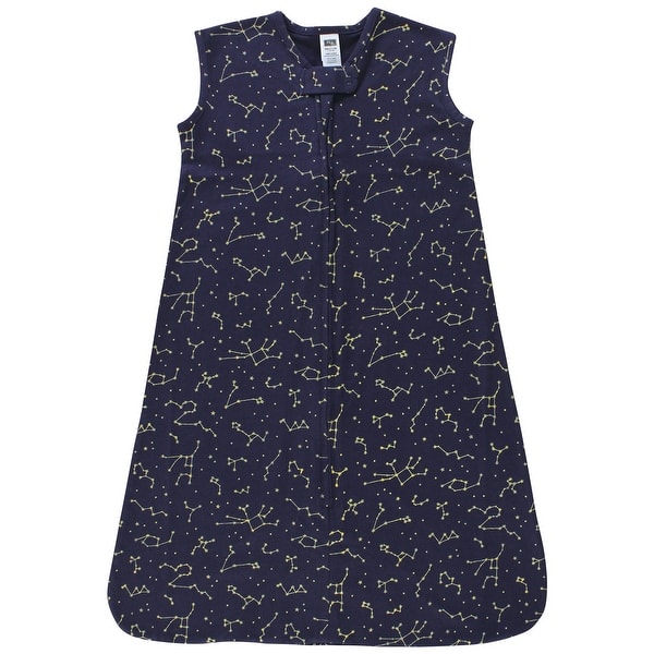 slide 1 of 1, Hudson Baby Cotton Sleeveless Wearable Sleeping Bag, Sack, Blanket, Navy Constellation 0-6 Months - Navy Constellation