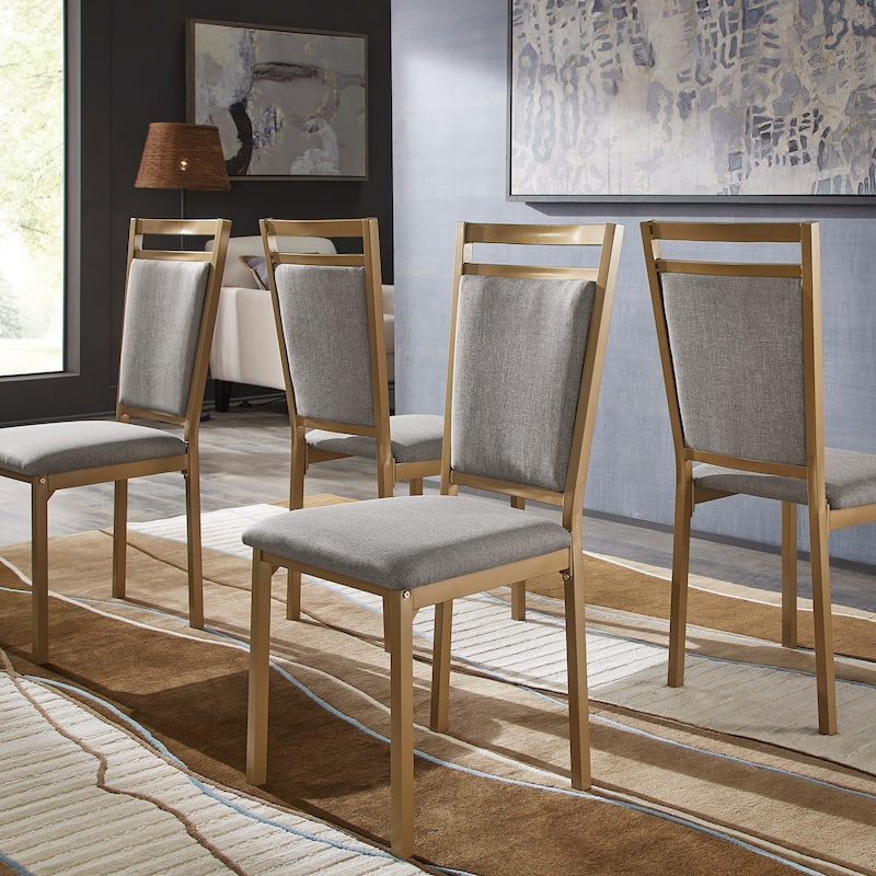 Darcy Gold Metal and Grey Dining Chair (Set of 4) by iNSPIRE Q Bold