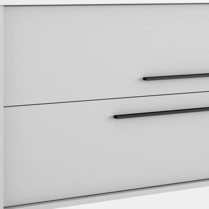 HomeRoots 32" Off White Wood Floating Bathroom Vanity With White Sink And Two Drawers - 32.00 in. x 24.60 in. x 21.60 in.